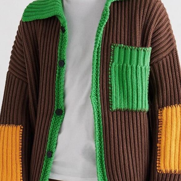 JW Anderson - Men's Patchwork Cotton-Blend Cardigan - O/S - Picture 3 of 10